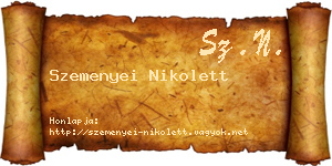 Szemenyei Nikolett névjegykártya